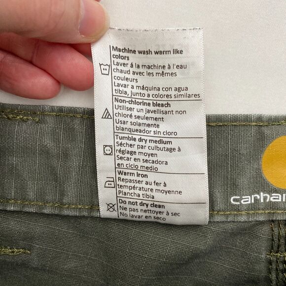 Carhartt Cargo Pants Relaxed Fit Ripstop Cotton Mens 32x34 Gray Workwear B342 - Picture 11 of 12